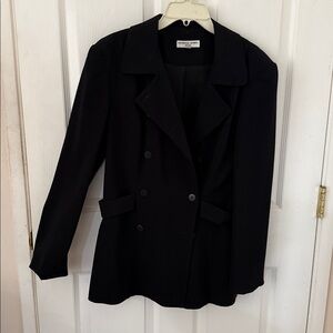 Patricia Jones vintage Classic Black Double-Breasted Blazer